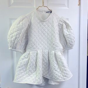 ASOS Size 12 White Quilted Blouse